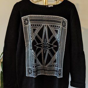 Black Sweater with Cool Silver Detail